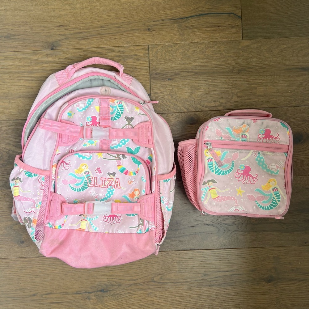 ELIZA monogram PB kids backpack and lunch box
